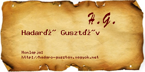 Hadaró Gusztáv névjegykártya